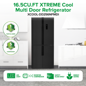 16.5CU.FT XTREME COOL Multi-Door Inverter Refrigerator | XCOOL-DD256NFMDi