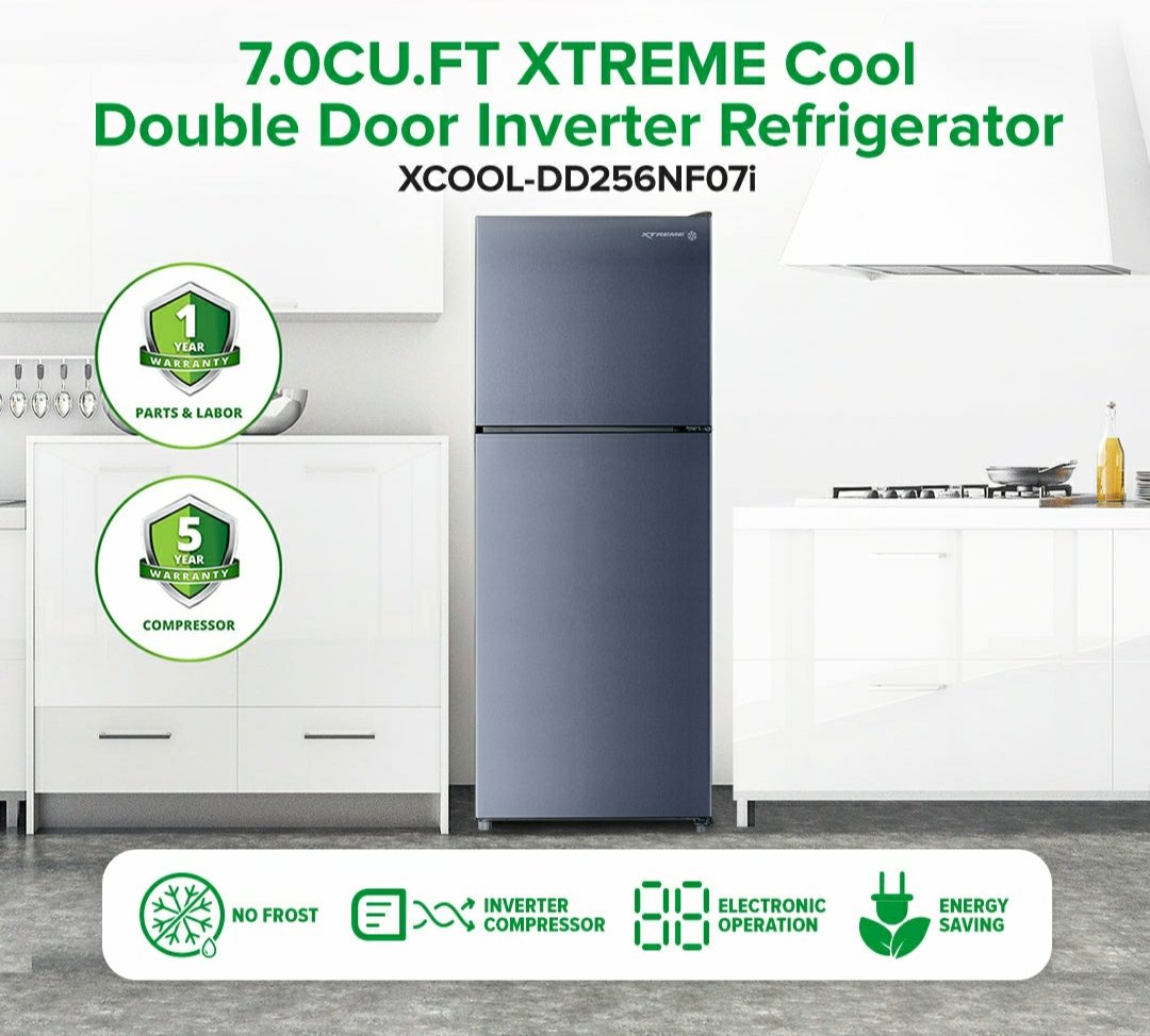 7.0CU.FT XTREME COOL 2-Door Inverter Refrigerator | XCOOL-DD256NF07I